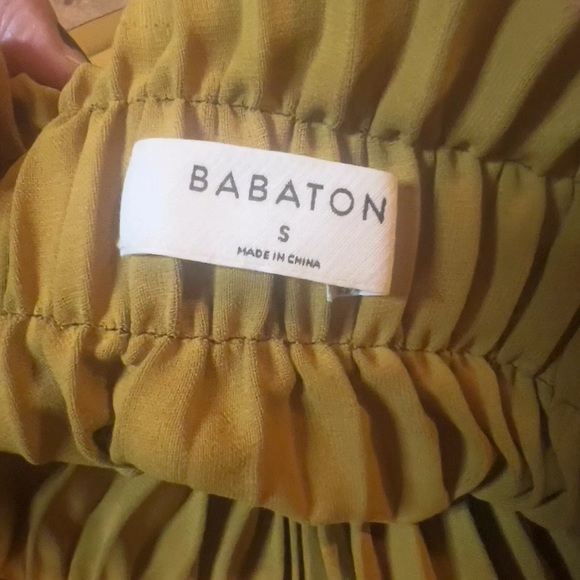 Aritzia Babaton Westin Brown Gold Gradient Ombré Pleated Midi Skirt Small - Picture 8 of 8